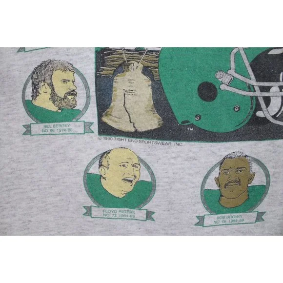 Vintage 90s Mens Large Philadelphia Eagles Football Legends T-Shirt Gray USA - Picture 5 of 13